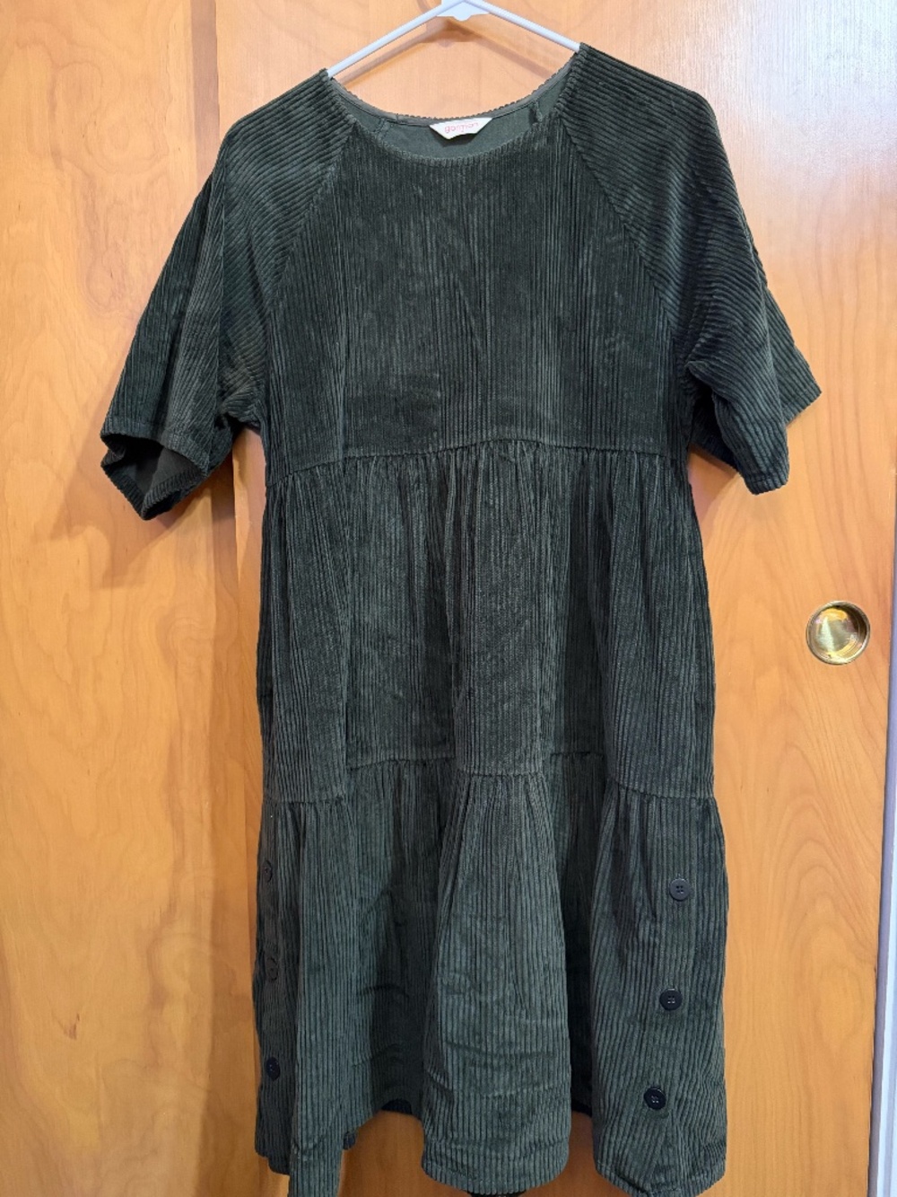 Gorman Dark Green Corduroy Smock Dress